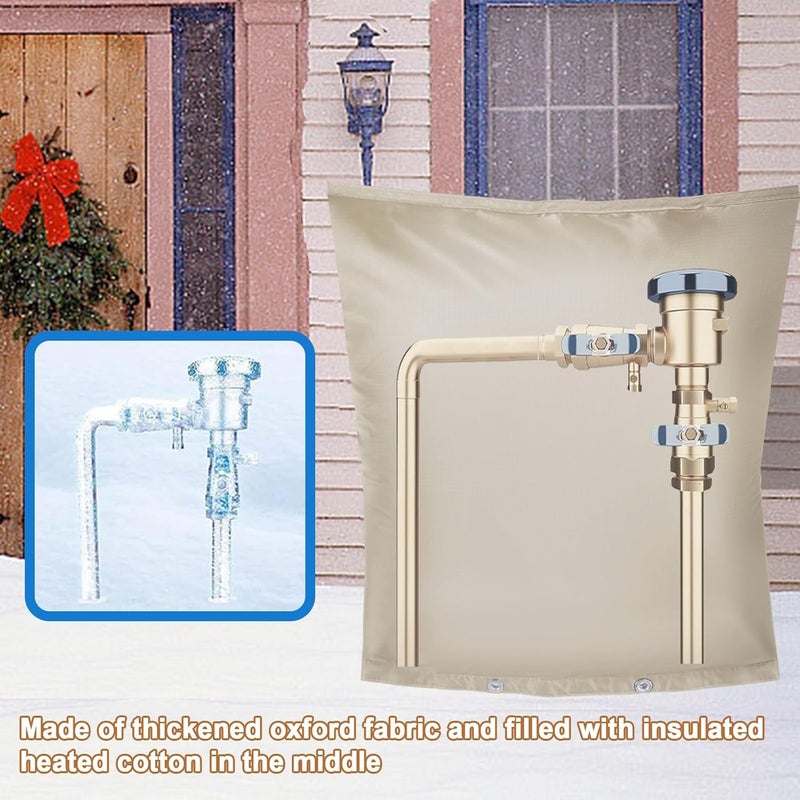 MY RUSTIC Backflow Preventer Insulation Cover,Pipe Insulation,Outdoor Pipe Covers for Winter Freeze Protection,Outdoor Faucet Covers for Winter Freeze Protection,Insulated Pipe Covers for Outside (24w*24h) - Image 3